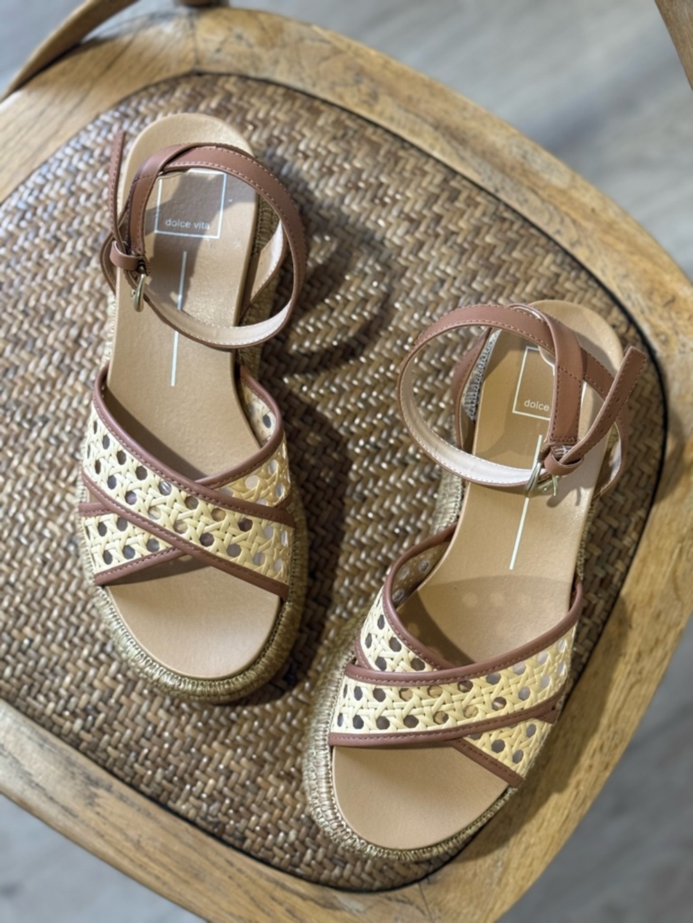 Dolce Vita Wriley Raffia Platform Sandals Anthropologie - Picture 3 of 7